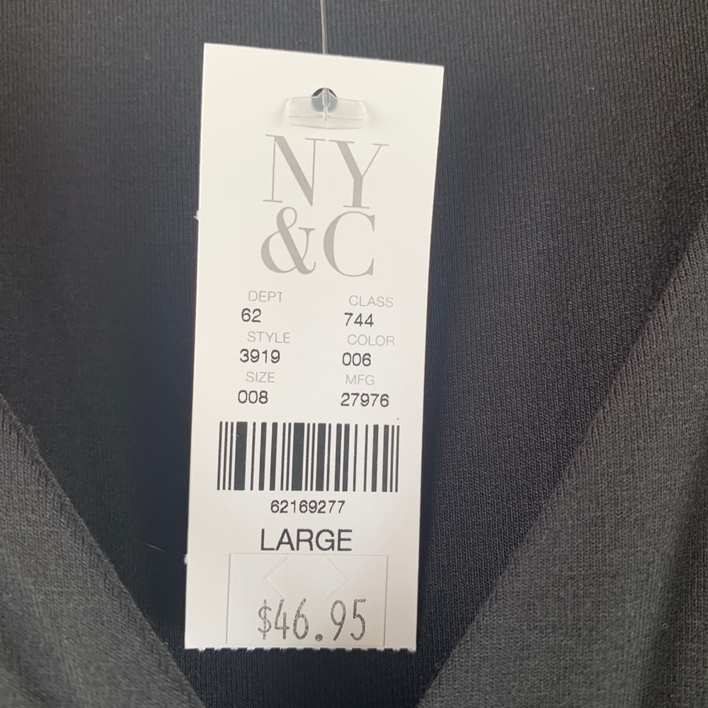2/$20 or 3/$25 V Neck Tank Black Dress Sz LG NWT - Picture 5 of 5